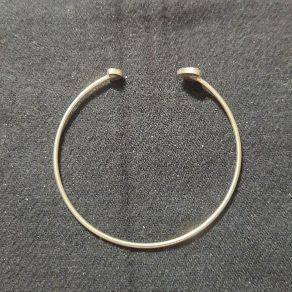 Silver Tone Clear Rhinestone Heart Cuff Bangle Statement Bracelet